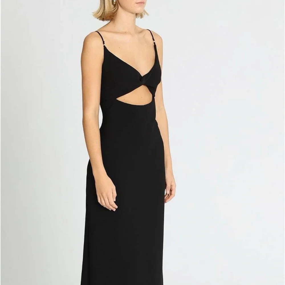 Bec & Bridge Josette Strappy Cut Out Black Midi Evening Cocktail Formal Dress 4